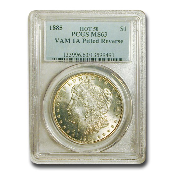 1885 Morgan Dollar MS-63 PCGS (VAM 1A Pitted Reverse) 1885 Morgan Dollar MS-63 PCGS (VAM 1A Pitted Reverse)